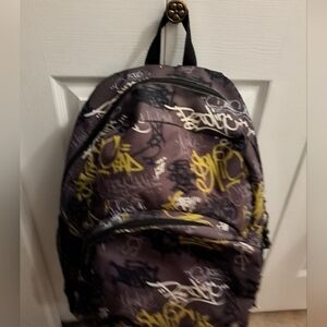 Men's Graffitti Covered Canvas Back Pack